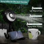 Comlife Prenosni USB ventilator, tih, s fleksibilnim tripodom - slika 3