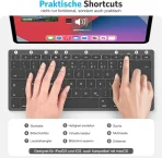 Emetok Bluetooth tipkovnica za iPad, brezžična QWERTZ, črna - slika 2