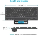 Emetok Bluetooth tipkovnica za iPad, brezžična QWERTZ, črna - slika 3