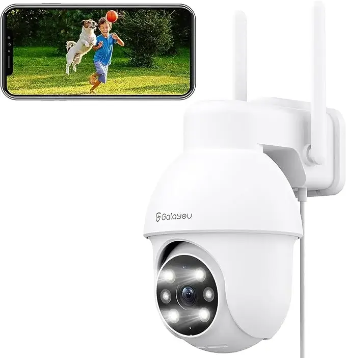 GALAYOU 2K zunanja nadzorna kamera, WiFi z barvnim nočnim vidom zadnjikos 1 GALAYOU 2K Zunanja Nadzorna Kamera s PTZ, WiFi, Avdio - slika 1