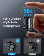 INIU 30W avtopolnilec USB-C + USB-A za hitro polnjenje - slika 2