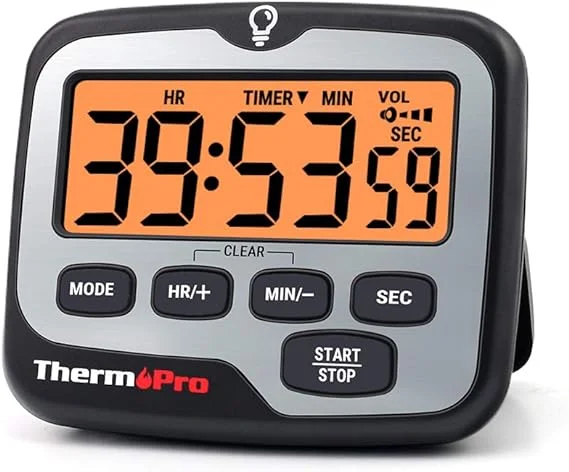 ThermoPro Kuhinjski časovnik z velikim LCD-zaslonom zadnjikos 1 ThermoPro Kuhinjski časovnik z velikim LCD-zaslonom - slika 1