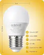 EDISHINE E27 LED Topleo bele žarnice 4,8W, 6 kosov - slika 2