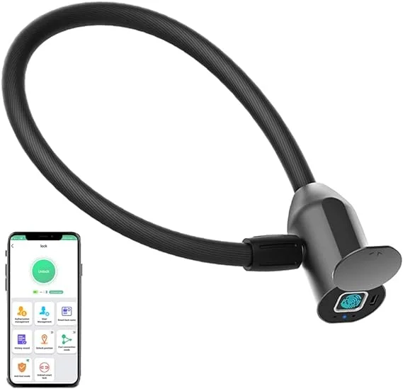 Elektronska kabelska ključavnica, s prstnim odtisom : aplikacijo zadnjikos 1 Eseesmart Bluetooth prstni odtis in pametni zaklep za kolo - slika 1