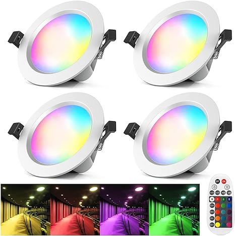LED vgradni reflektorji z daljincem, WLAN Bluetooth 9W zatemnljivi, 4kosi1 LED vgradni reflektorji z daljincem, WLAN Bluetooth 9W zatemnljivi, 4kosi - slika 1