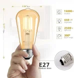 MASTERY MART E27 Vintage žarnice, 2500K - slika 4