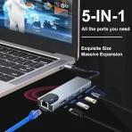 USB C Hub, priklopna postaja 5 v 1 s 4K HDMI - slika 3
