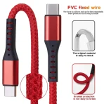 USB-C v USB-C pleten kabel, 100W, 2m, 2 kosa - slika 2