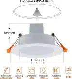 Dusktec LED vgradni reflektorji RGB + topla bela, 12 W, set 4 kosov - slika 2