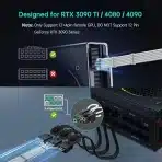 AsiaHorse PCIe 5.0 16AWG napajalni kabel za GPU, 30 cm, bel - slika 5