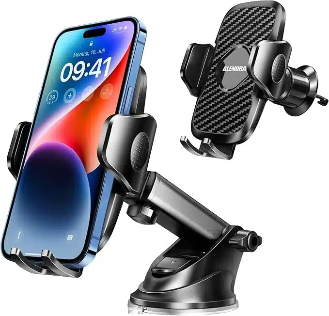 Avtomobilskega držalo za mobilni telefon 3 v 1 1 ALENORA 3-v-1 avto nosilec za telefon, 360° nastavljiv, črn - slika 1