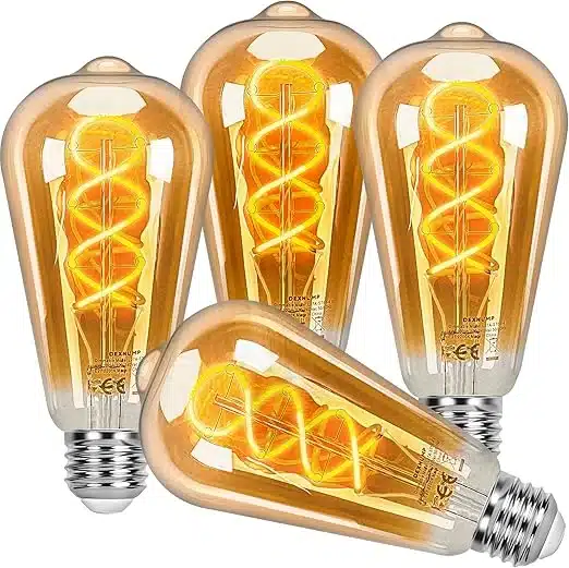 Dexnump 4 paketi vintage E27 LED žarnic zadnjikos 1 Dexnump Vintage E27 LED žarnice, zatemnilne, ST64 Edison, 4 kosi, topla bela 2200K - slika 1