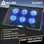 KLIM Glacier laptop cooler z 6 ventilatorji in RGB osvetlitvijo - slika 4