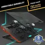 KLIM Glacier laptop cooler z 6 ventilatorji in RGB osvetlitvijo - slika 2