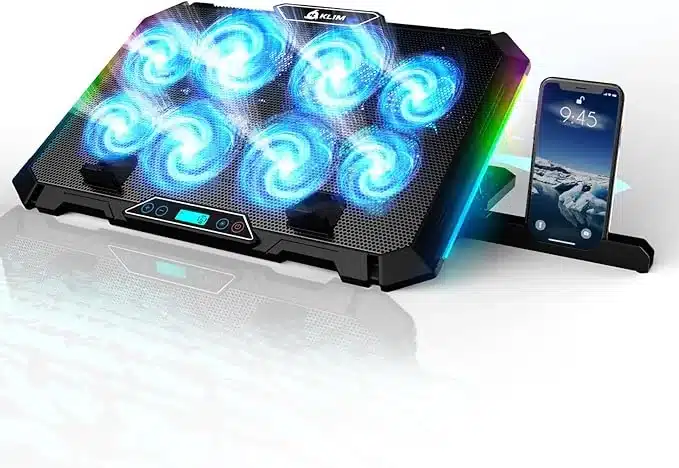 Hladilna podloga za gaming prenosnik KLIM V8 z 8 ventilatorji zadnjikos 1 KLIM V8 Gaming hlajenji podstavek za prenosnik z 8 ventilatorji - slika 1