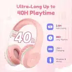 EarFun Bluetooth slušalke za otroke, 85/94 dB, roza - slika 2