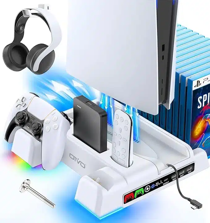 Playstation 5 stojalo in hladilna polnilna postaja RGB zadnjikos 1 Playstation 5 RGB stojalo in hladilna polnilna postaja - slika 1