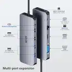 ICZI USB C Docking Station, 11 v 1 s HDMI, VGA, PD, Ethernet - slika 4