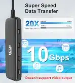 ICZI USB-C razdelilnik, 10Gbps, 4 vrata, 40 cm kabel - slika 5