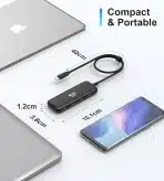 ICZI USB-C razdelilnik, 10Gbps, 4 vrata, 40 cm kabel - slika 2
