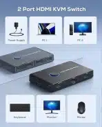 TCNEWCL HDMI KVM Switch 4K 60Hz, 2 porti za 2 računalnika - slika 3