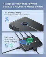 TCNEWCL HDMI KVM Switch 4K 60Hz, 2 porti za 2 računalnika - slika 2