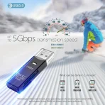 USB čitalec kartic 3.0 - Visoka hitrost prenosa (Bela) - slika 2