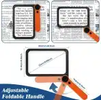 5-kratno povečevalno steklo za branje z LED svetlobo (oranžen ročaj) - slika 2