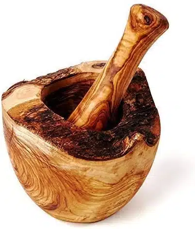 51bNhrjgQlL._AC_ Mortar in Pestle iz oljčnega lesa - 14 cm - slika 1