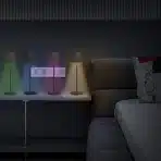 LED baterijska namizna svetilka, RGB zatemnitev, siva - slika 5