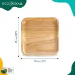 ECO SOUL 200 Kos Kvadratnih Bio Krožnikov iz Palmovih Listov, 15 cm - slika 5