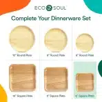 ECO SOUL 200 Kos Kvadratnih Bio Krožnikov iz Palmovih Listov, 15 cm - slika 4