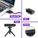 VIZOLINK 4K HD Webcam z mikrofonom in pokrovčkom - slika 7