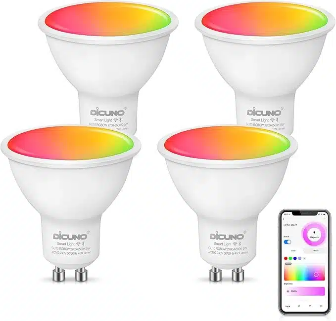 61ddgAyWNtL._AC_SX679_ DiCUNO GU10 Pametna LED žarnica 5W, Alexa, Dimmable, MR16 - slika 1