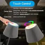 LED baterijska namizna svetilka, RGB zatemnitev, siva - slika 2