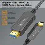 SOEYBAE USB 3.1 C to HDMI Optični Kabel, 4K @ 60Hz, 15M - slika 2
