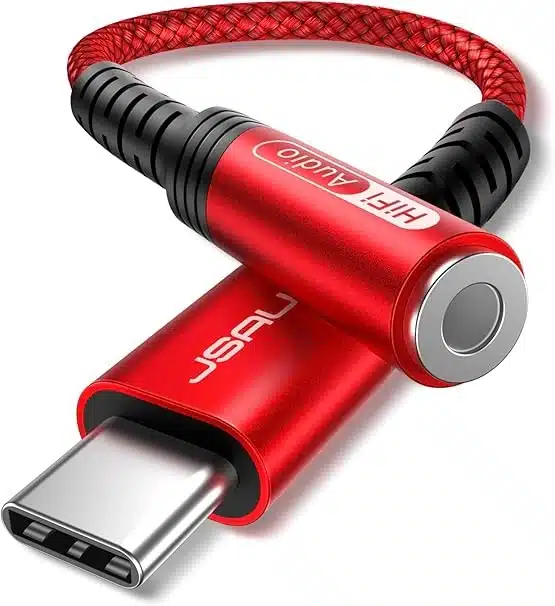 710VXso86vL._AC_SY606_ JSAUX USB C do 3.5 mm avdio adapter za slušalke (rdeč) - slika 1
