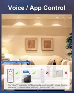 VARICART 7W Smart LED Stropne Luči Alexa RGB 6 Kos - slika 2