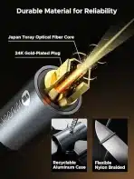 WARRKY Optical Audio Cable 1.8m, Braided, Gold-Plated - slika 6