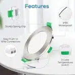 ALUSSO LED vgradni kopalniški reflektor, 7 W, IP65 - 6 kosov - slika 4