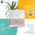 ECO SOUL 15 cm Kvadratni Krožniki – Papirnati (Bio Razgradljivi) – Pakiranje 200 Kosov - slika 4