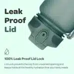 Hydroxy motivacijska steklenica za vodo, 1000 ml, s slamico in neopreno - slika 5