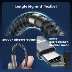 RAMPOW USB-C Kabel 240W, 2 kosa, Hitro Polnjenje in Prenos - slika 4