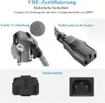 RIKSOIN napajalni kabel 3pinski – 0.5m, VDE certificiran - slika 4