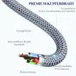 RIKSOIN napajalni kabel 3pinski – 0.5m, VDE certificiran - slika 3