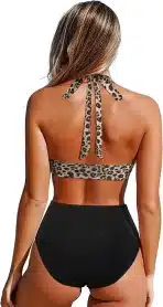 FEOYA Ženske kopalke – Halter top in mrežasti dizajn - slika 2