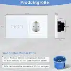 TAWOIA stikalo za stensko luč z vtičnico 110 V – 240 V (bela) - slika 5