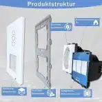 TAWOIA stikalo za stensko luč z vtičnico 110 V – 240 V (bela) - slika 3