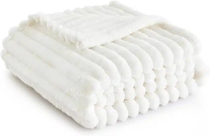 61BtgzyToHL._AC_SX679_ Bedsure puhasta mehka odeja iz flisa, 130 x 170 cm - bela - slika 1