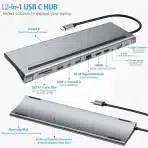 cigemay USB C Hub, priklopna postaja s 4K HDMI, 12 v 1 - slika 5